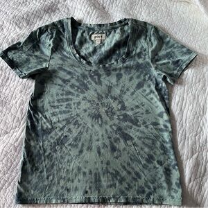 Pact Women's Short Sleeve Green Tie-Dye Tee organic cotton